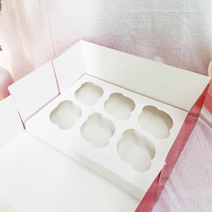 Кутия за кексчета с прозрачни прозорци 6 дупки Евтина цена по поръчка |Слънчева светлина