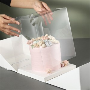Cake Display Box With Ribbons White Square Factory | Sunshine
