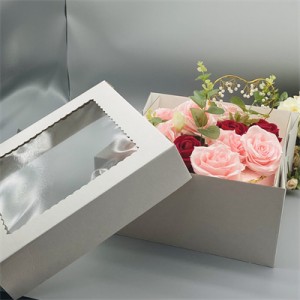 12X12X6 tortų dėžutė su langu balta pakavimo dėžute tiekėjas |Saulės šviesa