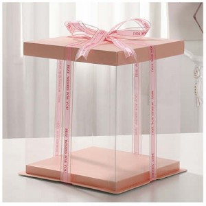 Square Pink Pet Transparent Cake Box Proizvođači pekara |Sunshine