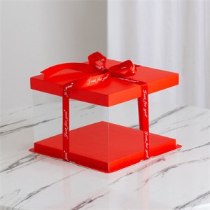 Red Transparent Square Cake Box High Quality Wholesale |Sula o le la