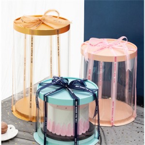 Round Cake Box Kartong Transparent Packaging Leverantör |Solsken