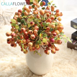 GF12122-1 Christmas Berries Craft Artificial Orange Berry Branch / Picks For Decoration