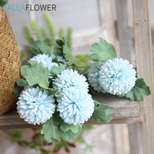 DY1-1087 Artefaritaj Floroj Blanka Silka Dandelion Puff Flower Ball Spray Hejma Geedziĝa Dekoracio