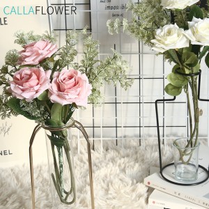MW69911 Trandafiri albi Flori artificiale din matase Nunta Acasă Petrecere Birou Decor