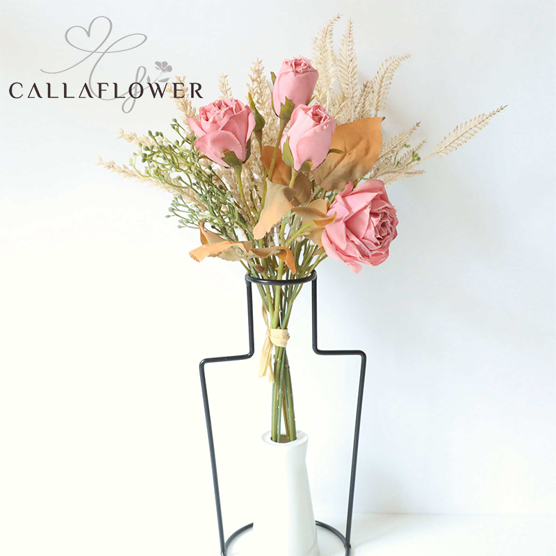 YC1006 Wholesale simulation flower home decoration dried bunch of rose gain