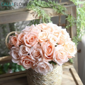 GF12504 artipisyal nga bulak pabrika rosas bouquet kasal dekorasyon bulak pangasaw-onon nga gihimo sa China