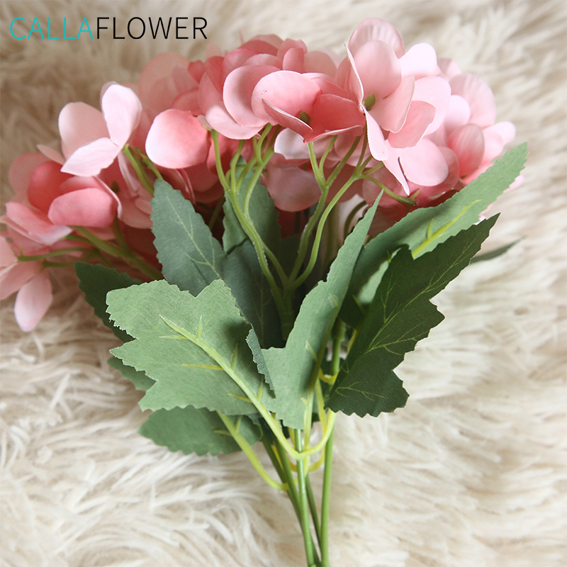 MW66779 Artificial Hydrangeas Silk Flower Wit Bouquet Foar Wedding Party Eftergrûn Decor