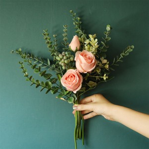 YC1052 ხელოვნური ვარდები სიმულირებული ყვავილების საქორწინო დეკორაცია ვარდის აბრეშუმის ყვავილების საქორწინო თაიგულები