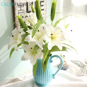 MW31579 Real Touch 3 ခေါင်းများ Lily Of Valley Artificial Easter Tiger Lily Flower