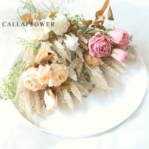 YC1006 Wholesale simulation flower home decoration dried bunch of rose gain