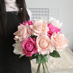 MW59995 Штучні квіти зі стеблом троянди Real Touch для прикраси дому на весіллі