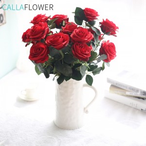 MW23313 Fake Flower საბითუმო ვაჭრობა Silk Rose Flowers Bouquet დეკორატიული ხელოვნური ყვავილი