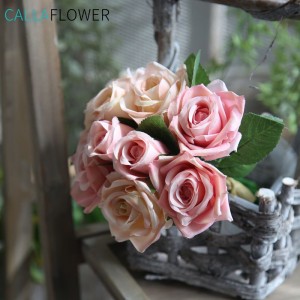 GF12504 жасалма гүл фабрикасы Кытайда жасалган роза гүлдестеси үйлөнүү тоюн жасалгалоо гүл колукту