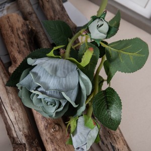 MW03334 Όμορφη διακόσμηση γάμου Φυσικό τριαντάφυλλο τεχνητό λουλούδι Long Stem Velvet Spray προς πώληση