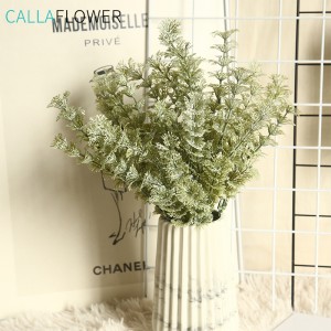 MW56002 Planta de grama artificial com toque natural de flores verdes para decoração de casamento em casa