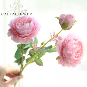 MW51010 decoración de boda flor artificial rosa polvorienta rosas de seda largas tallos individuales con brotes