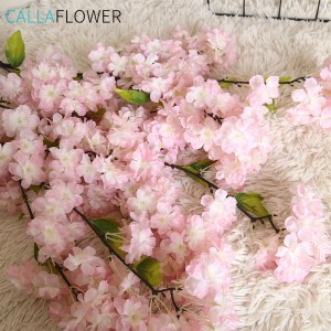 MW38959 Awọn ẹka 4 Funfun Pink Cherry Blossom Spray Awọn ododo Oríkĕ Stem Osunwon