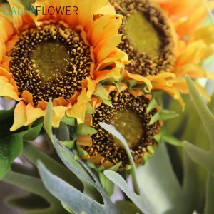 MW22101 Buchet/pachet de floarea-soarelui artificial gigant cu cap mare, galben/portocaliu, ieftin cu ridicata