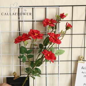 MW15188 Flori artificiale ieftine din plastic, un singur trandafir de culoare, floare de trandafiri roșii