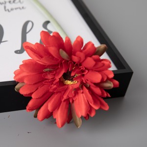 GF10004 Flor artificial de tallo longo de flor de gerbera simulada de seda