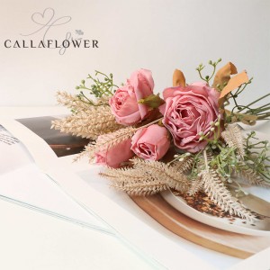 YC1006 Comerț cu ridicata flori de simulare decorațiuni pentru casă uscate buchet de trandafiri câștig