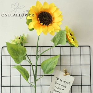 MW33710 ຜ້າໄຫມຕົບແຕ່ງດອກທຽມຂາຍຍົກທີ່ແທ້ຈິງສໍາພັດ Sunflower Giant ສໍາລັບ Wedding