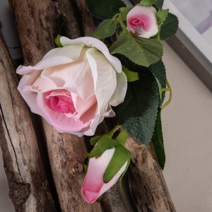 MW03334 Beautiful wedding decoration Natural Rose artificial flower Long Stem Velvet Spray for sale