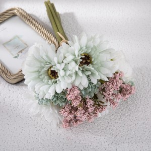 MW83115 ຂາຍຮ້ອນດອກໄມ້ທຽມ Bouquet ຜ້າ Ranunculus Gerbera ສໍາລັບການຕົກແຕ່ງສວນແຕ່ງງານ