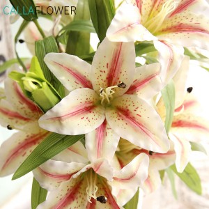 MW31579 Real Touch 3 Kapijiet Lily Of Valley Artifiċjali tal-Għid Tiger Lily Flower
