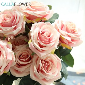 MW23313 Ramo de flores de rosa de seda por xunto de flores falsas Flor artificial decorativa