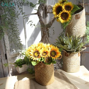 MW22101 Cheap Wholesale Big Head Yellow/Orange Giant Artificial Altificial Sunflowers Bouquet/Bundle