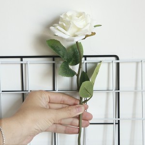 MW69911 Roses blanches fleurs artificielles en soie décoration de bureau de fête de mariage à la maison