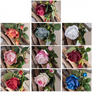 MW03334 Sprzedam piękną dekorację ślubną Natural Rose sztuczny kwiat Long Stem Velvet Spray