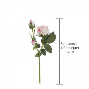 MW03334 Moaie brulloftsdekoraasje Natuerlike Rose keunstmjittige blom Long Stem Velvet Spray te keap