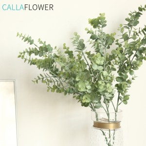 MW20207 Hoja Artificial de eucalipto, planta verde, flores de seda, lote de decoración nórdica para el hogar