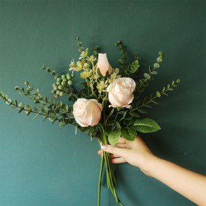 YC1052 الورود الاصطناعية مقلد زهرة زينة الزفاف زهور الحرير باقات الزفاف