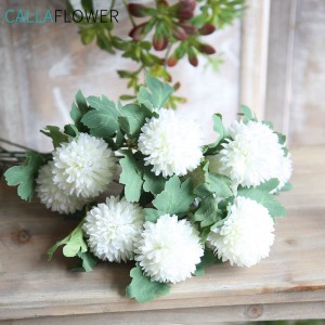 DY1-1087 Изкуствени цветя Бяла коприна Глухарче Puff Flower Ball Spray Домашен сватбен декор