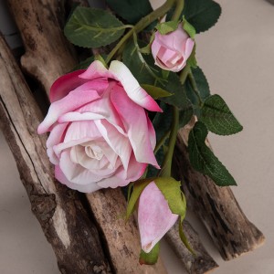 MW03334 Yakanaka muchato wekushongedza Natural Rose artificial ruva Yakareba Stem Velvet Spray iri kutengeswa