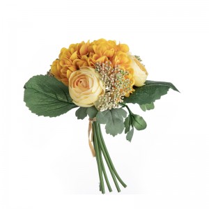 DY1-3248 Bouquet di fiori artificialiRanunculusOrtensiaVendita caldaFiore decorativo