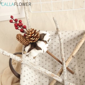 MW61199 Wunderschöne künstliche Baumwoll-Beeren-Blumen-Weihnachtswanddekoration für Zuhause, Hochzeit, Party