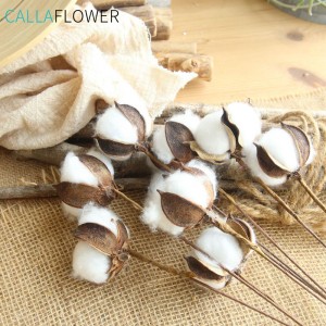 MW61101 Artificial Flower Branch Natural Single Cotton Stem For Wedding Party Home Office Decoration