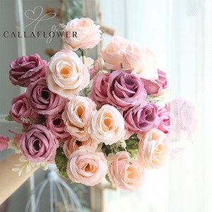 شادی کے گھر کی سجاوٹ کے لیے MW55504 گرم فروخت مصنوعی پھول گلاب کے پھولوں کا گلدستہ