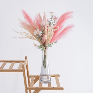 CF01673 Recién llegado, flores artificiales hechas a mano, tela de Pampas de seda, flores silvestres, Astilbe de plástico para decoración de boda