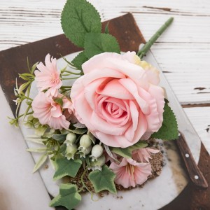 MW55712 Kunstig blomsterbuket Rose Hot Selling Bryllupsdekoration