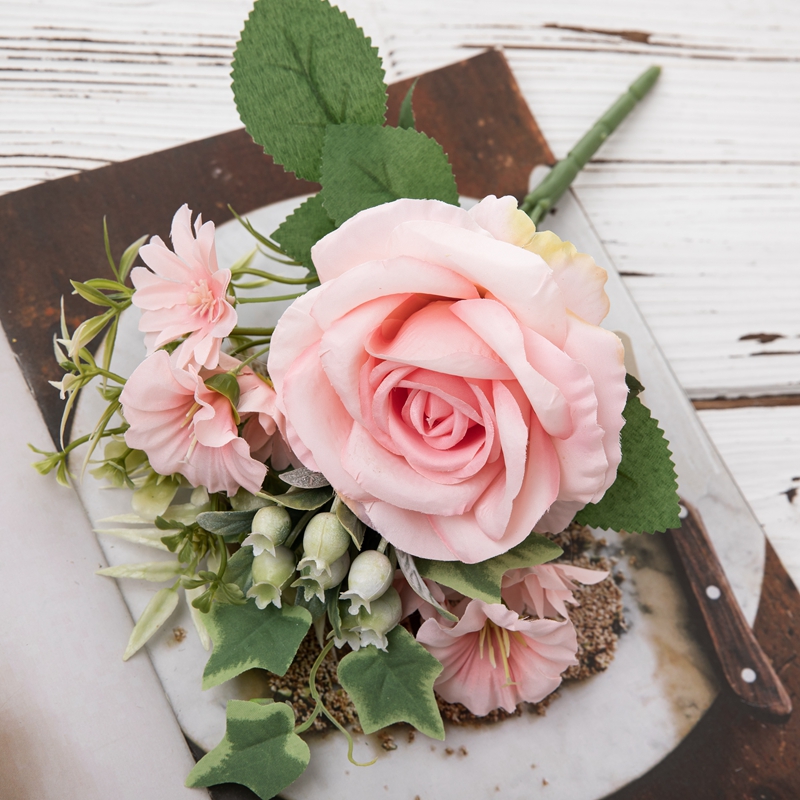 MW55712 Bouquet di fiori artificiali Rose Vendita calda Decorazione di matrimoniu