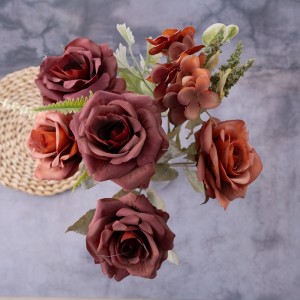 CL10501 Šopek umetnih rož Rose Visokokakovostne okrasne rože in rastline