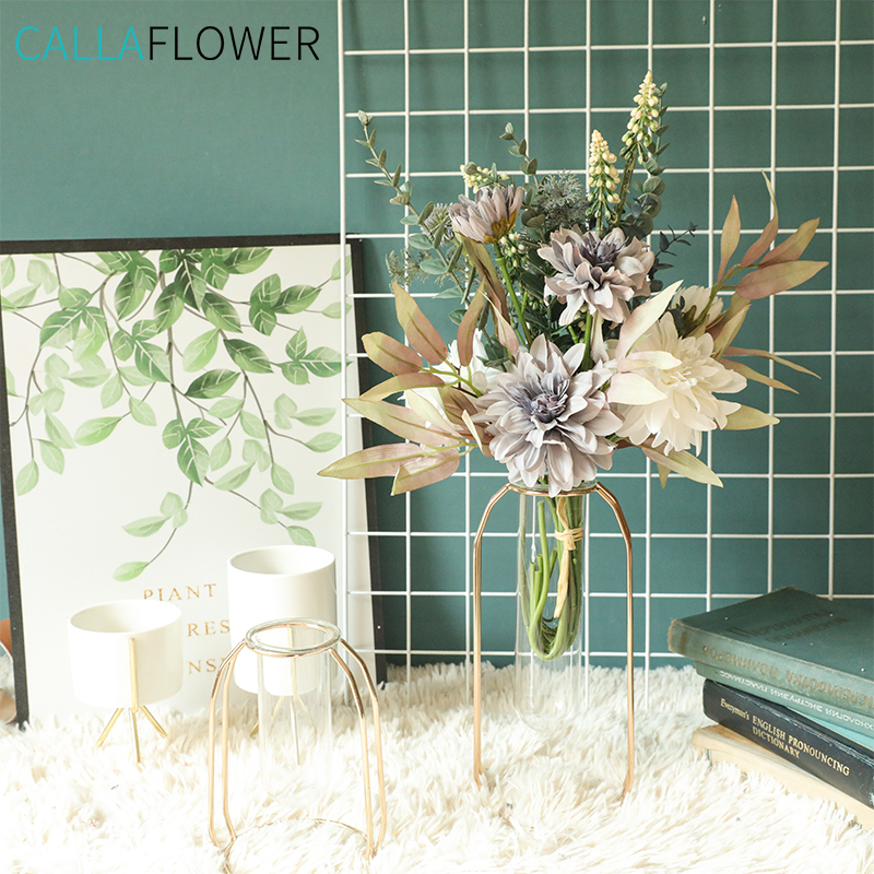 YC1060 Artificial Flower For Home Decor Simulation Flowers Wedding Decoration Artificial Flower Dahlia Bouquet