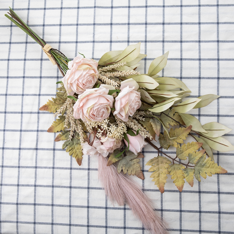 DY1-5896 ดอกไม้ประดิษฐ์ช่อดอกไม้กุหลาบงานแต่งงานราคาถูก