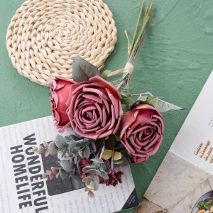 DY1-6623 Bouquet de fleurs artificielles Rose centres de table de mariage bon marché